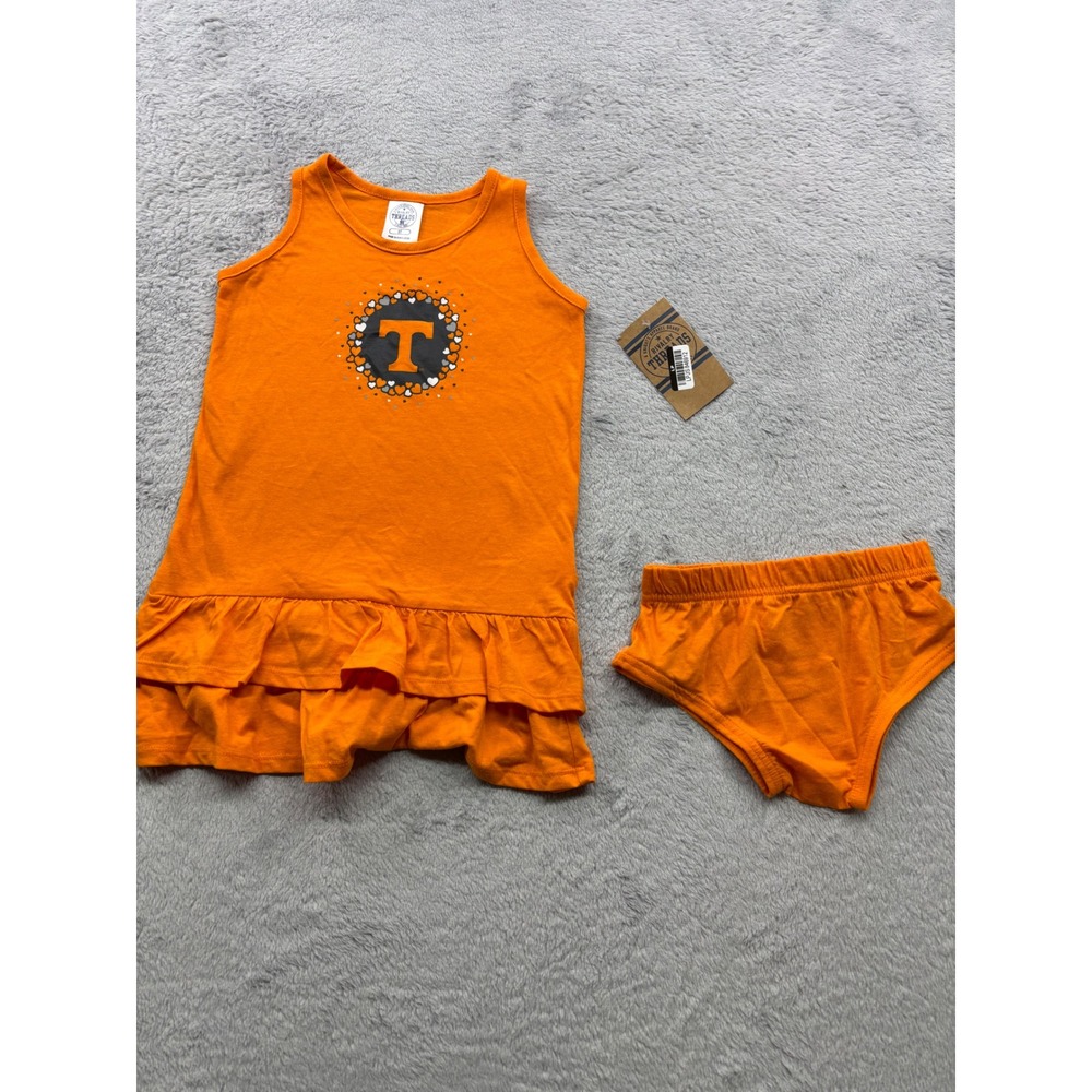 Tennessee Volunteers NCAA Girls 3T Orange Ruffle Dress Bloomer Set NEW